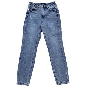Judy Blue Womens Distressed Slim Fit Jeans 3/26 Light Blue Denim